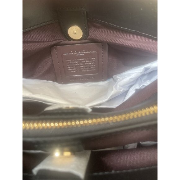 NWT Coach Quilted Leather Mini Sage Satchel F30650 Black Crossbody Bag - Picture 8 of 9